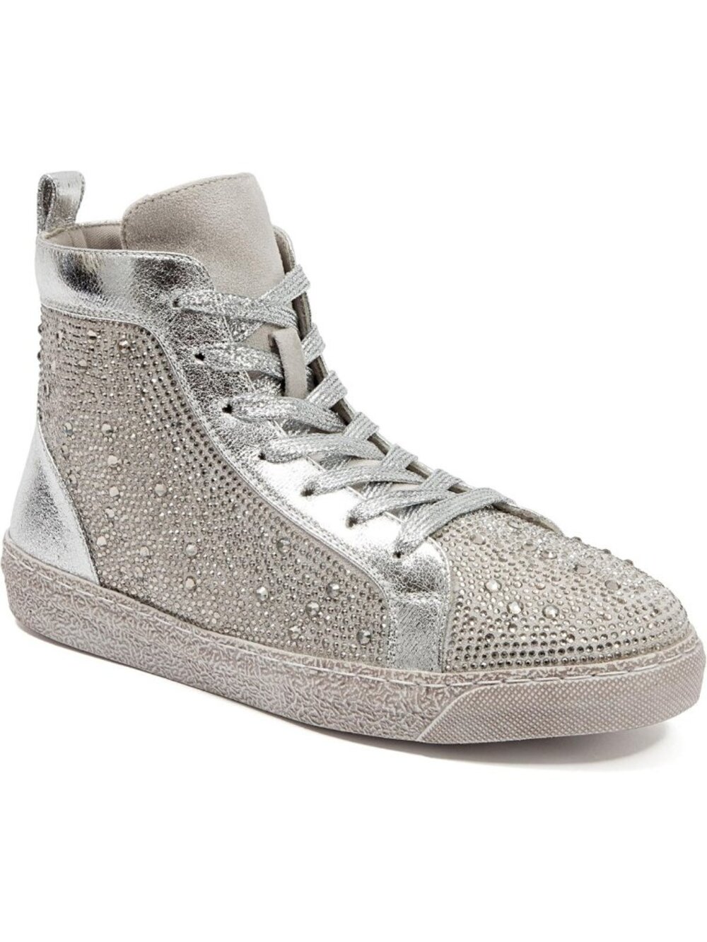 Stylish High-Top Athletic Sneakers with Rhinestones | Trendy Fashion Footwear